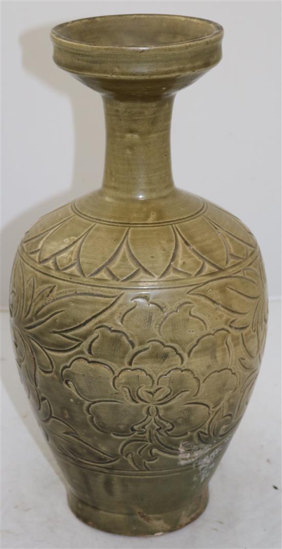 A Chinese Yao Zhou type bottle vase, 41.5cm